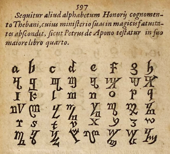 File:Theban alphabet Polygraphia 1613 reprint.png